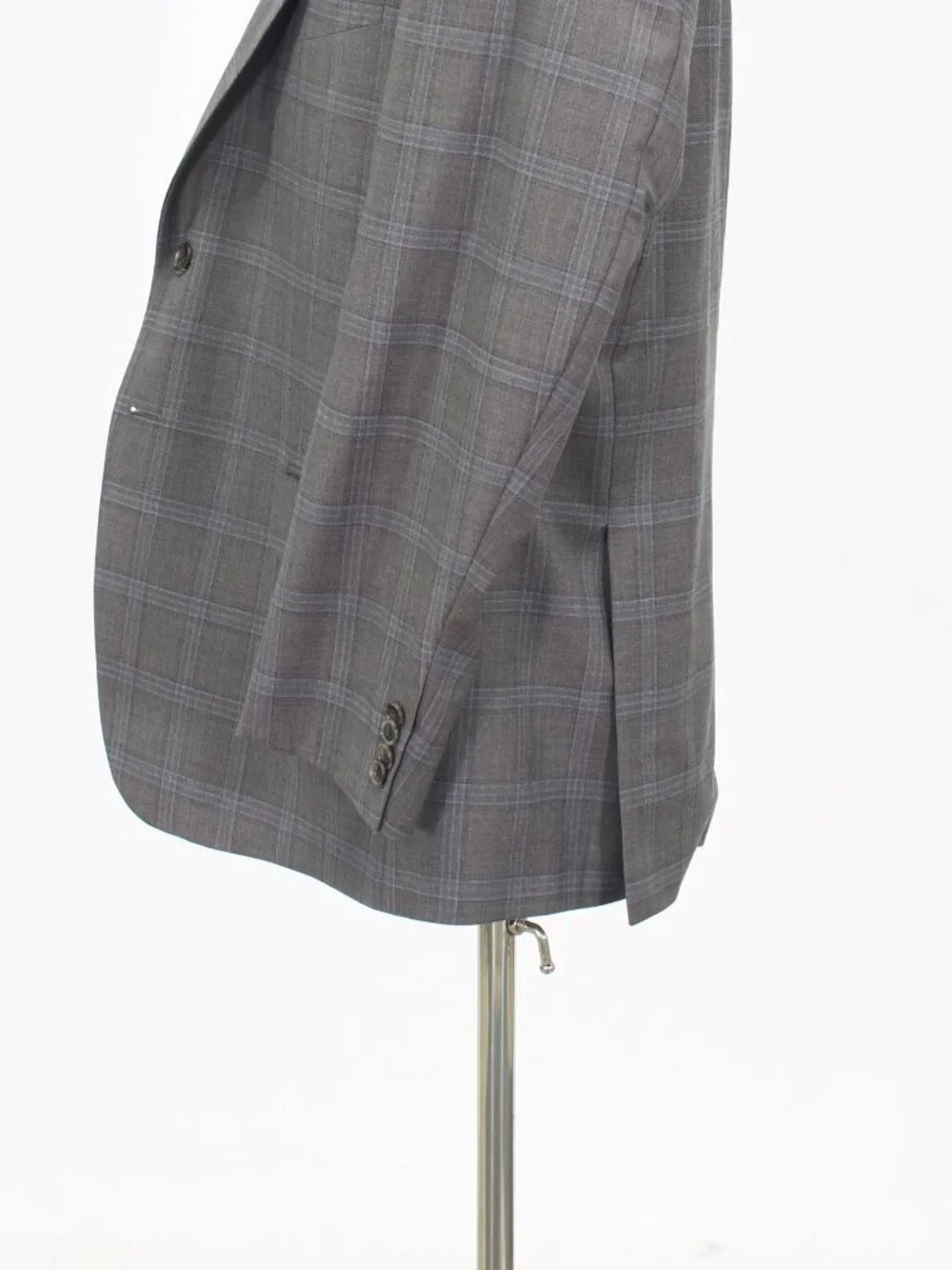 Joseph Abboud 44S 39x29 Brown Full Suit 2-Button Check R930